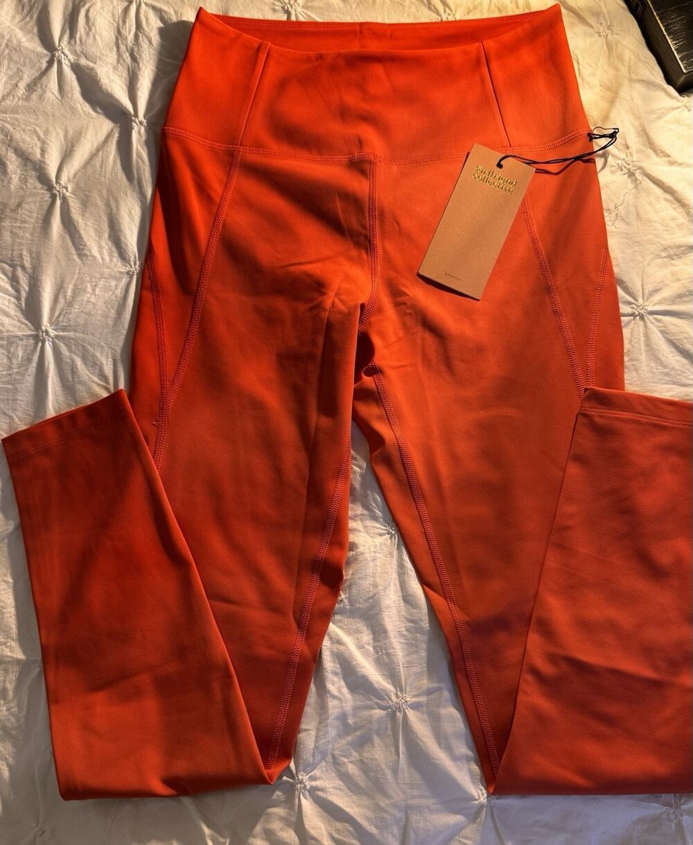 Girlfriend Collective Legging Compressive Pocket Crop Tart Orange Size M